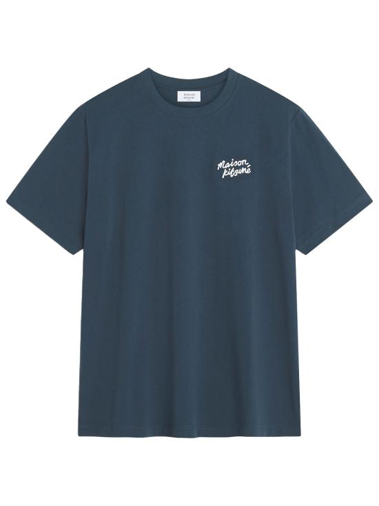 26SS 메종키츠네 핸드라이팅 컴포트 티셔츠 MM00126KJ7025 0414 CLASSIC NAVY WHITE