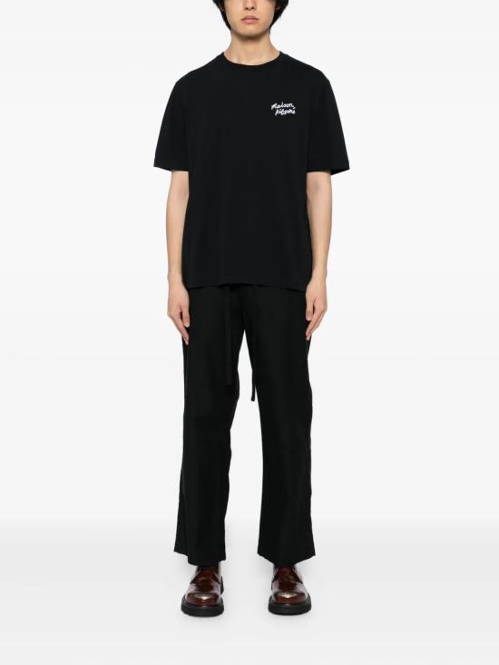 26SS 메종키츠네 핸드라이팅 컴포트 티셔츠 MM00126KJ7025 0197 BLACK WHITE - MAISON KITSUNE