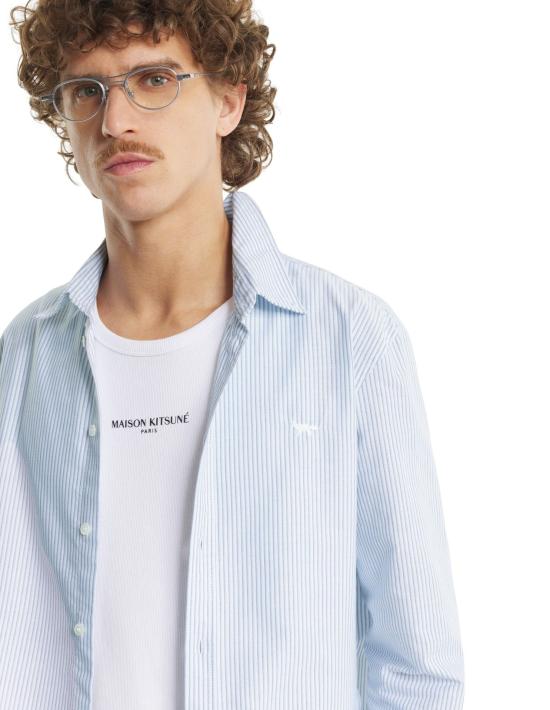 26SS 메종키츠네 긴팔 셔츠 QM00411WC5098 0491 PURE BLUE WHITE - MAISON KITSUNE