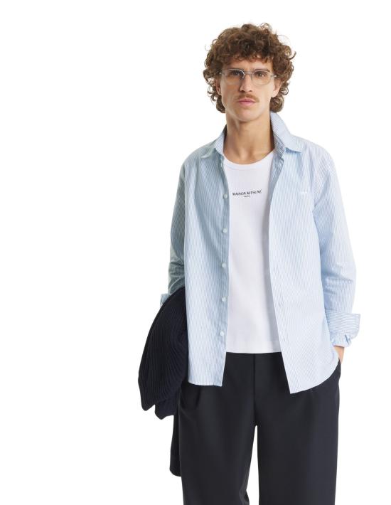 26SS 메종키츠네 긴팔 셔츠 QM00411WC5098 0491 PURE BLUE WHITE - MAISON KITSUNE