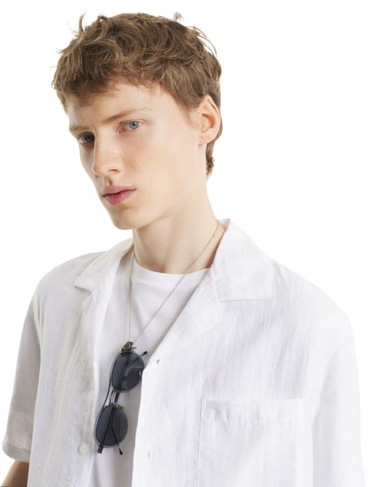 26SS 메종키츠네 반팔 셔츠 QM00409WF4061 0443 DOVE - MAISON KITSUNE