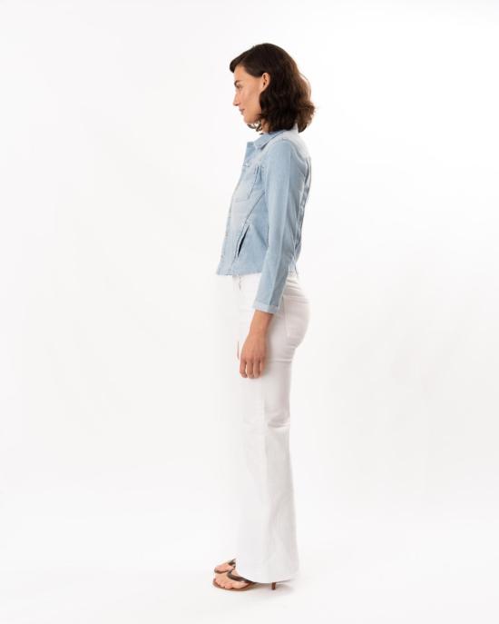  라장스 데님 자켓 자넬 슬림 로우 재킷 베이리지 - L'AGENCE