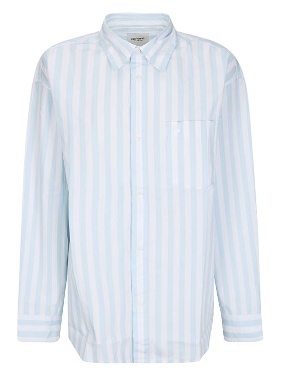 26SS 칼하트 WIP 셔츠 I036699 3JTXX Royce Stripe Icaria White