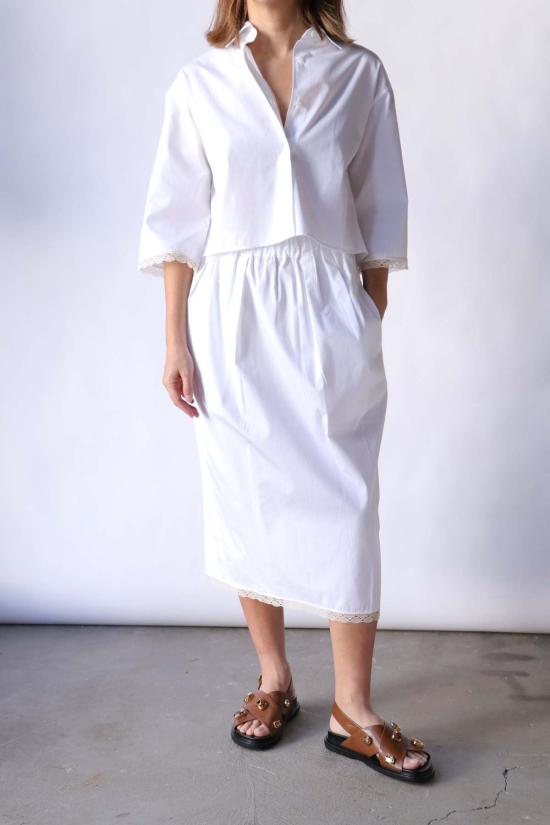  마리아 맥마누스 미디 스커트 레이스 튤립 스커트 - MARIA MCMANUS