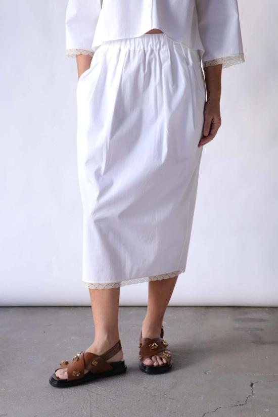  마리아 맥마누스 미디 스커트 레이스 튤립 스커트 - MARIA MCMANUS