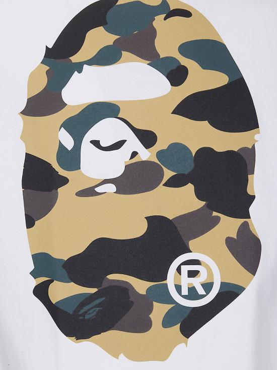 26SS 베이프 반팔 티셔츠 001TEM301015M WHITE X YELLOW - BAPE