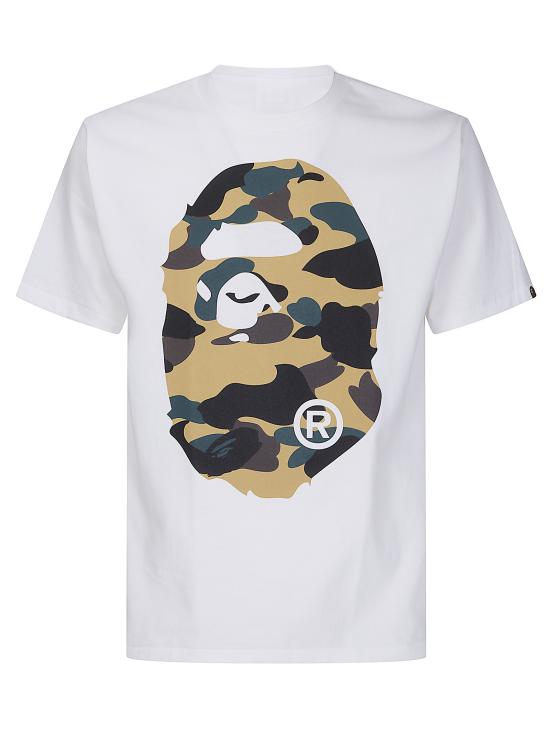 26SS 베이프 반팔 티셔츠 001TEM301015M WHITE X YELLOW