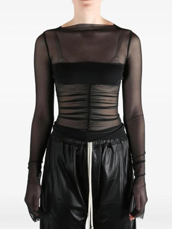 26SS 릭 오웬스 탑 RO01F6274 TUSRJA 09 BLACK - RICK OWENS