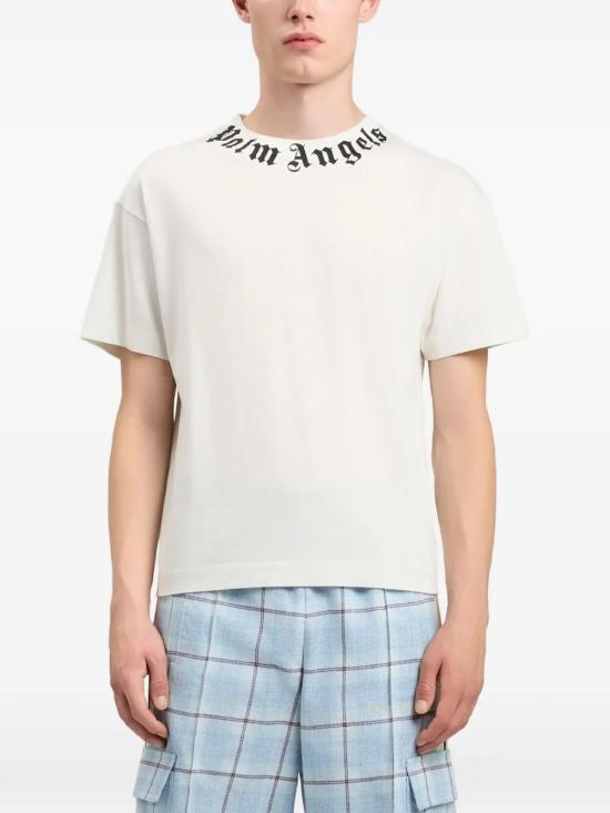 26SS 팜앤젤스 반팔 티셔츠 PMAA109S26JER008 OFF WHITE BLACK - PALM ANGELS