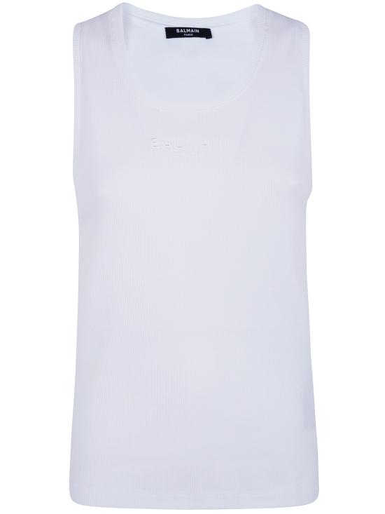 26SS 발망 탑 GF0EB075BD10 GDI WHITE WHITE - BALMAIN