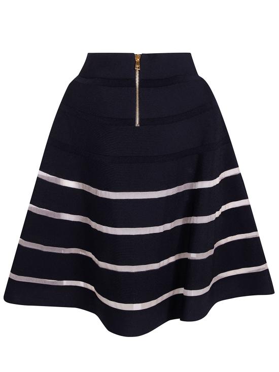 26SS 발망 롱 스커트 GF0LD545KJ75 0PA BLACK - BALMAIN