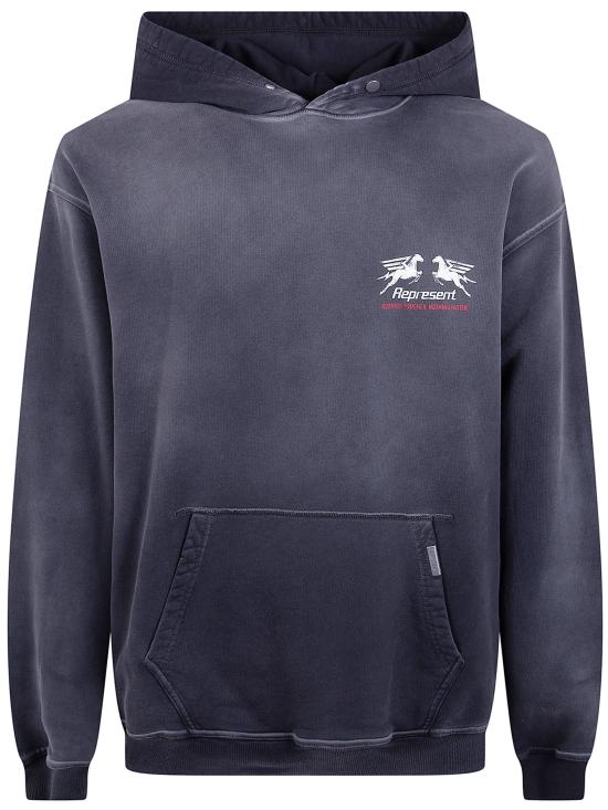 26SS 리프레젠트 후드 티셔츠 MLM100769 STAINED BLACK