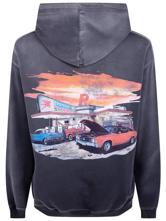 26SS 리프레젠트 후드 티셔츠 MLM100769 STAINED BLACK - REPRESENT