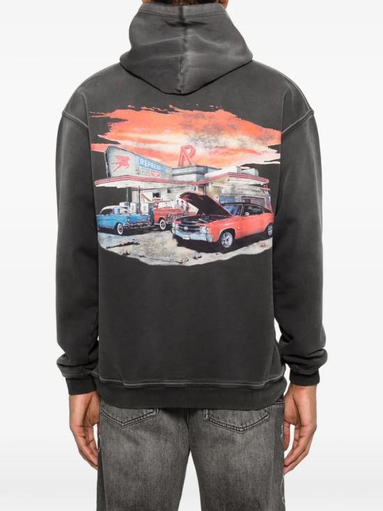 26SS 리프레젠트 후드 티셔츠 MLM100769 STAINED BLACK - REPRESENT