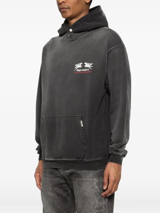 26SS 리프레젠트 후드 티셔츠 MLM100769 STAINED BLACK - REPRESENT