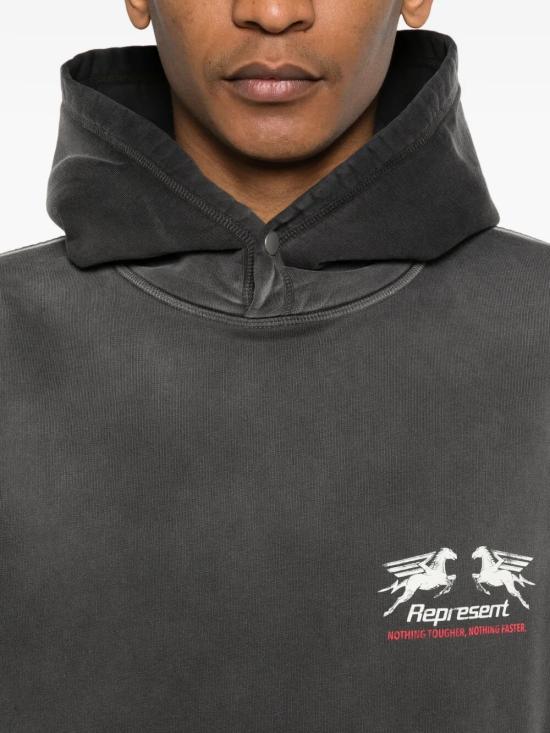 26SS 리프레젠트 후드 티셔츠 MLM100769 STAINED BLACK - REPRESENT