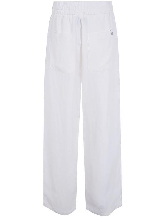 26SS 아미 블렌디드 리넨 엘라스티케이티드 웨이스트 트라우저 FTR868 VI0052 136 WHITEW CREAM - AMI