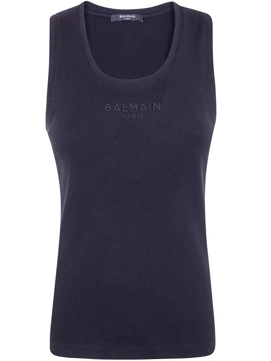 26SS 발망 탑 GF0EB075BD10 EAP BLACK BLACK - BALMAIN