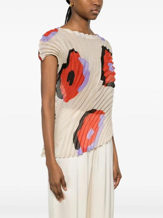 26SS 이세이 미야케 탑 IM66FJ683 46 BEIGE HUED - ISSEY MIYAKE