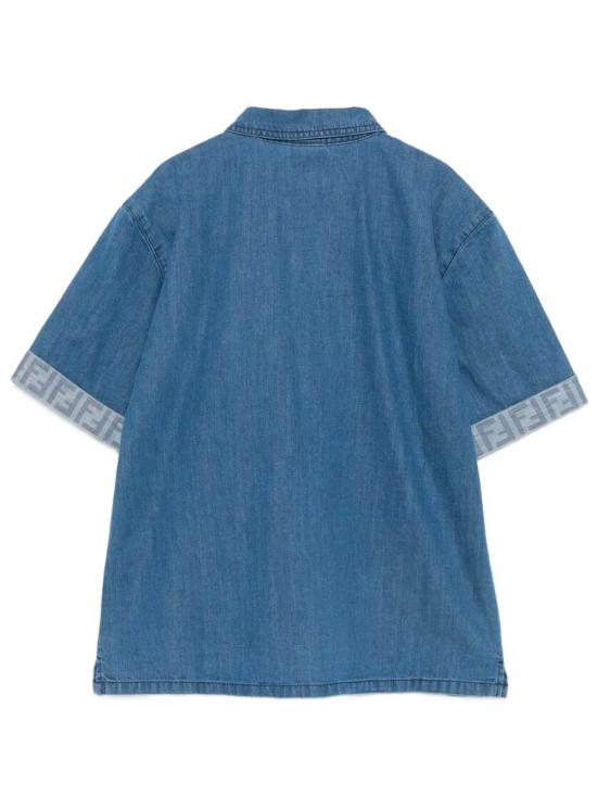 26SS [키즈] 펜디 데님 셔츠 JMC212 AVWI F0QG0 DARK BLU - FENDI