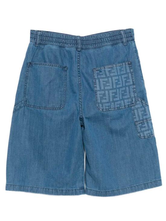 26SS [키즈] 펜디 데님 숏팬츠 JMF584 AVWI F0QG0 DARK BLU - FENDI