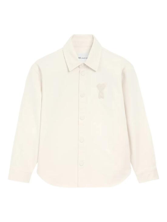 26SS 아미 톤온톤 로고 코튼 니트 오버셔츠 UJK897 DE0126 136 WHITE CREAM