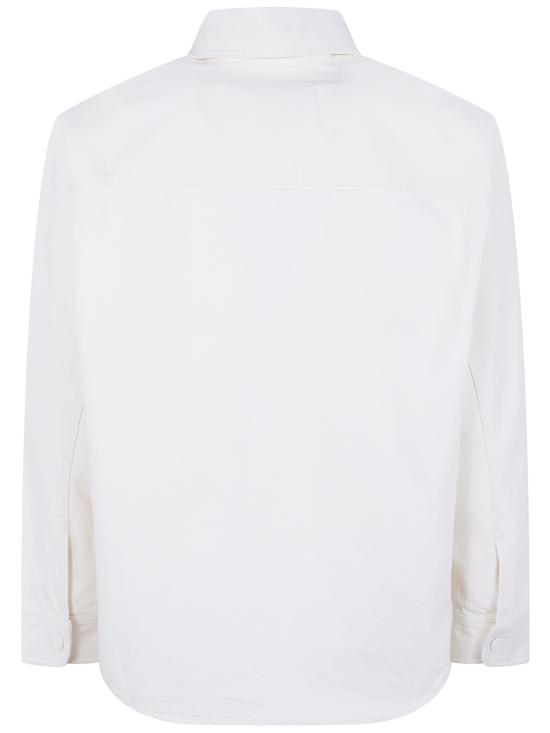 26SS 아미 톤온톤 로고 코튼 니트 오버셔츠 UJK897 DE0126 136 WHITE CREAM - AMI