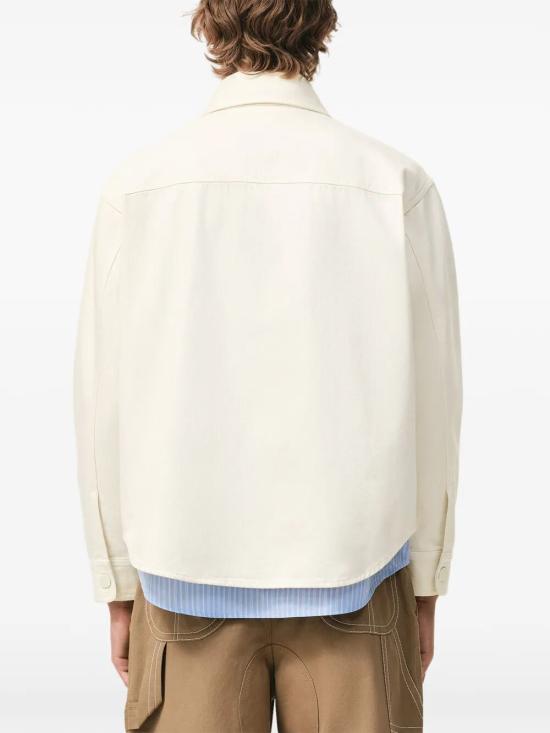 26SS 아미 톤온톤 로고 코튼 니트 오버셔츠 UJK897 DE0126 136 WHITE CREAM - AMI