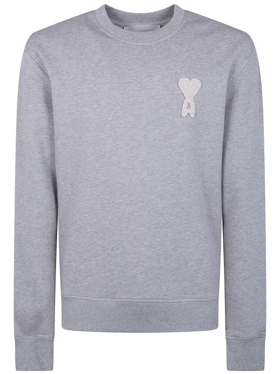 26SS 아미 긴팔 티셔츠 USW787 730 A161 GREY WHITE CREAM - AMI