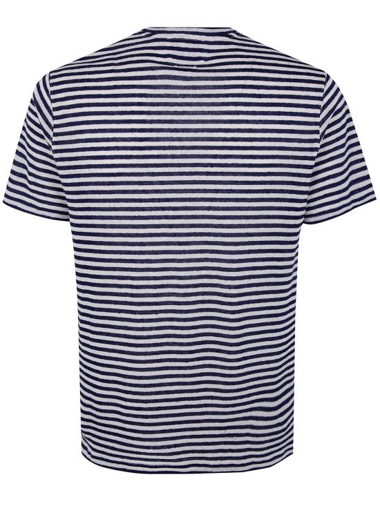 26SS 세인트바쓰 반팔 티셔츠 DVERTRIPES 6110H BLUE - MC2 SAINT BARTH