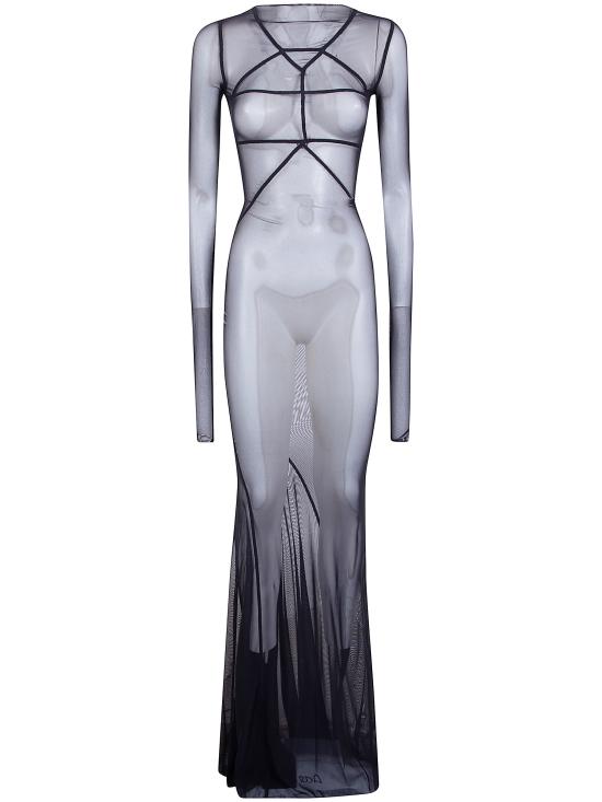 26SS 릭 오웬스 롱 원피스 RO01F6589 TUS 09 BLACK - RICK OWENS