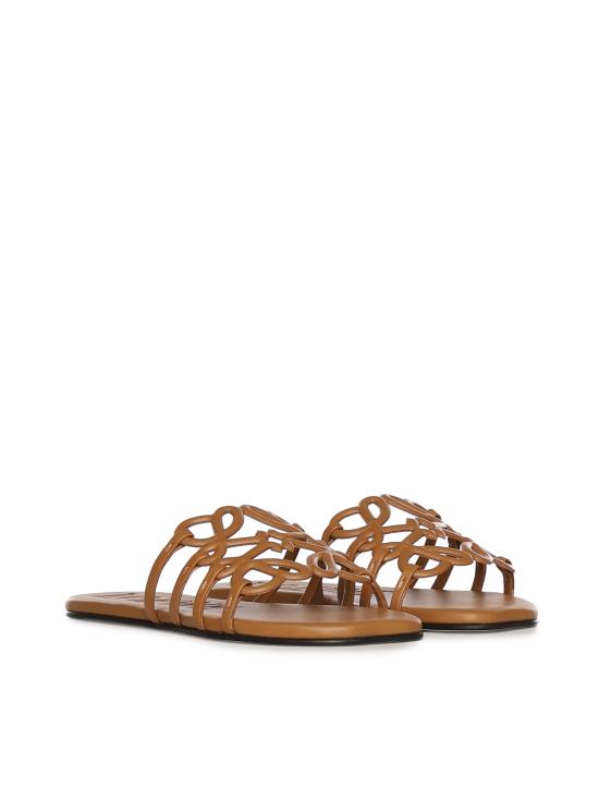 26SS 로에베 페탈 애너그램 소프트 카프스킨 슬라이드 LPEA465X06 3150 Brown - LOEWE