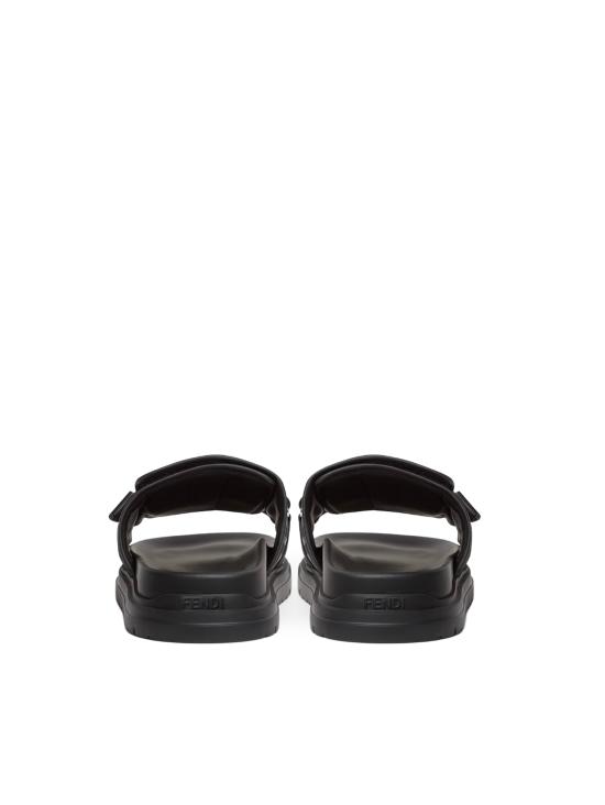 26SS 펜디 레더 FF 나일론 청키 슬라이드 7X1850 AOMFF0ABB Black - FENDI