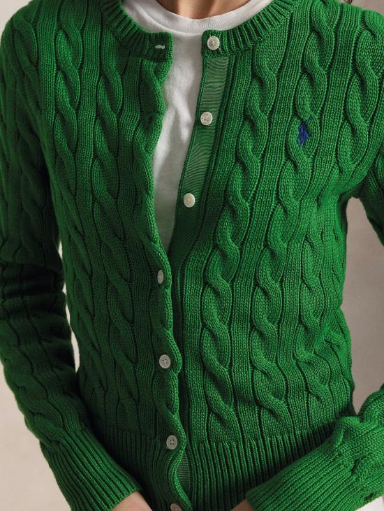 26SS 랄프 로렌 가디건 Cotone a Trecce Verde Fuji 카디건 - RALPH LAUREN