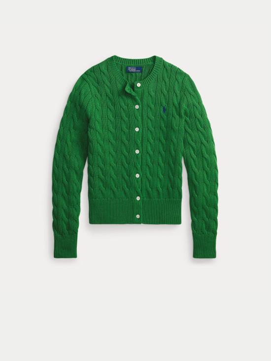 26SS 랄프 로렌 가디건 Cotone a Trecce Verde Fuji 카디건 - RALPH LAUREN