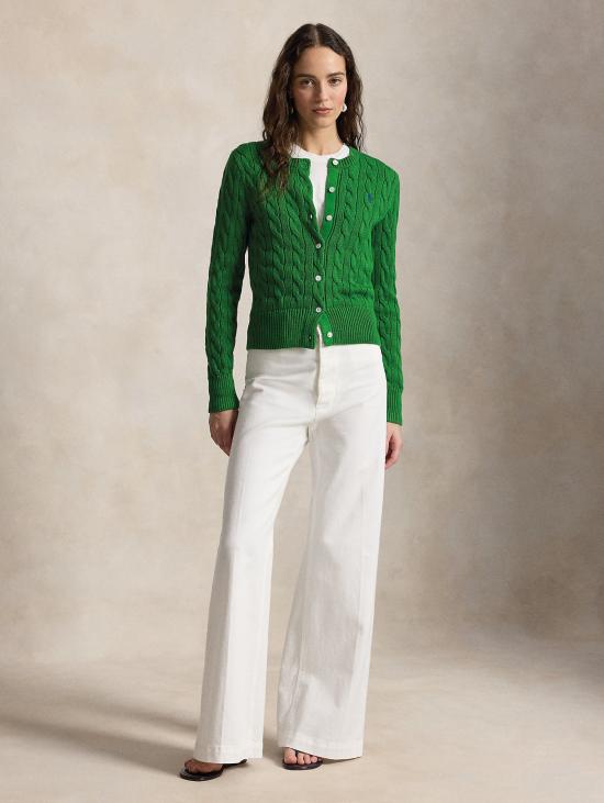 26SS 랄프 로렌 가디건 Cotone a Trecce Verde Fuji 카디건 - RALPH LAUREN