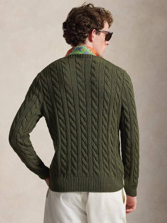 26SS 랄프 로렌 스웨터 Cotone a Trecce Verde Militare의 말리아 - RALPH LAUREN