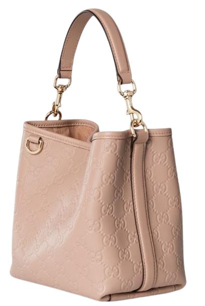 26SS 구찌 GG 엠블럼 스몰 버킷백 815118 AAFDV 5753 PINK BEIGE DOM - GUCCI