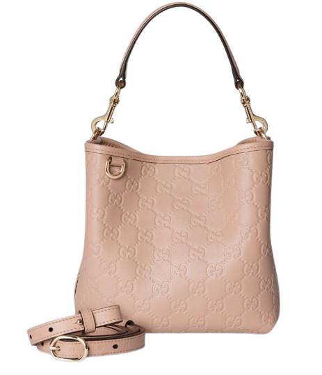 26SS 구찌 GG 엠블럼 스몰 버킷백 815118 AAFDV 5753 PINK BEIGE DOM