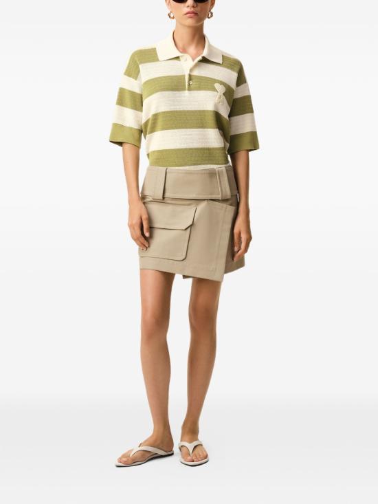 26SS 아미 폴로 티셔츠 FPL430 KN0153A041 Blanc creme matcha - AMI