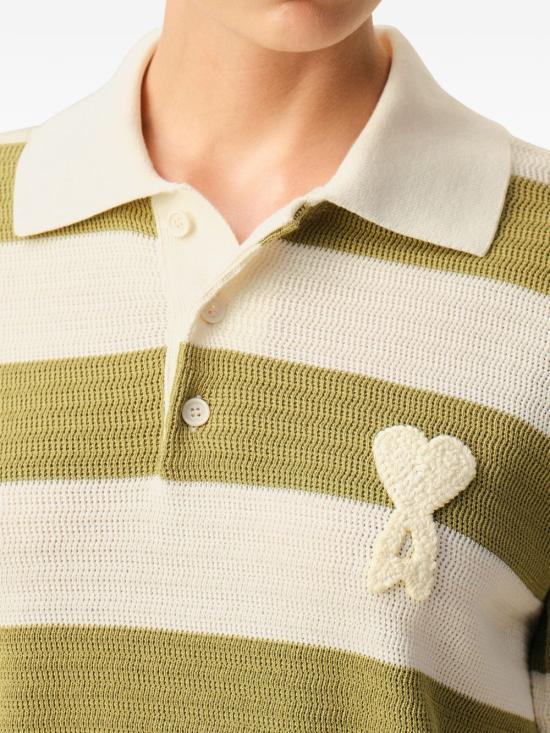 26SS 아미 폴로 티셔츠 FPL430 KN0153A041 Blanc creme matcha - AMI