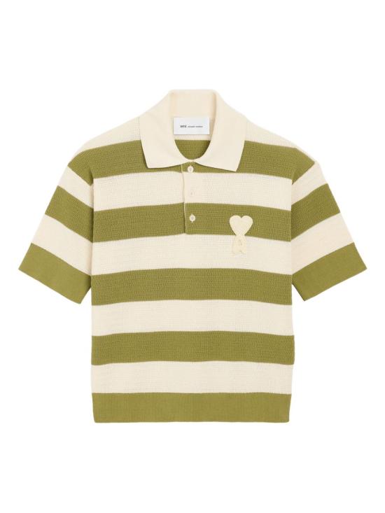 26SS 아미 폴로 티셔츠 FPL430 KN0153A041 Blanc creme matcha