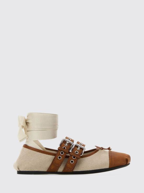 26SS 미우미우 플랫 슈즈 5F608EF0053ZMK F0C4Z Natural