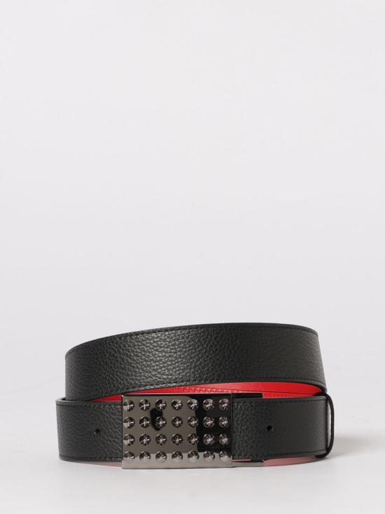 26SS 크리스챤 루부탱 가죽 벨트 1255059 B078 Black