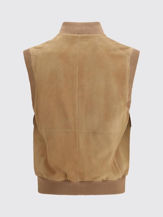 26SS 브루넬로 쿠치넬리 베스트 MPCLF2079 CMJ06 Camel - BRUNELLO CUCINELLI