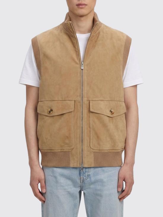 26SS 브루넬로 쿠치넬리 베스트 MPCLF2079 CMJ06 Camel