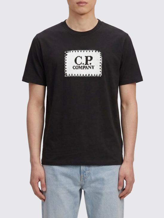 26SS 씨피 컴퍼니 저지 30/1 숏슬리브 로고 라벨 티셔츠 RCCMTS723A005100W 999 Black