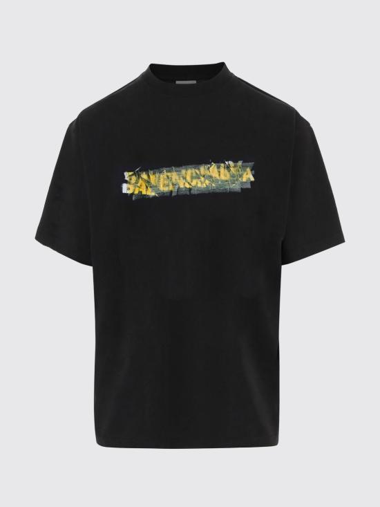26SS 발렌시아가 반팔 티셔츠 764235TUVI6 1000 Black