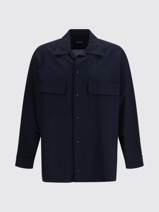 26SS 조르지오 아르마니 긴팔 셔츠 GM003496TE11186 UB115 Blue - GIORGIO ARMANI