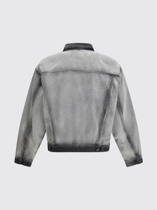 26SS 디젤 D-덴버-Fsi 트러커 재킷 인 소프트 스켈레톤 데님 A2384209P28 02 Black - DIESEL